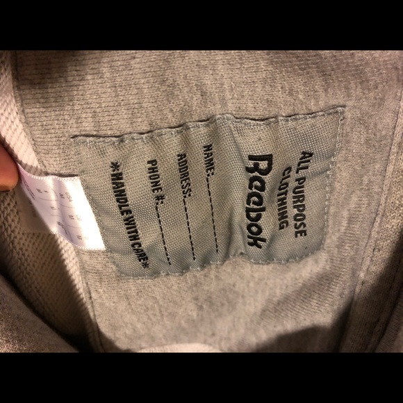 REEBOK heather grey casual sweater shawl-collar - Picture 4 of 6